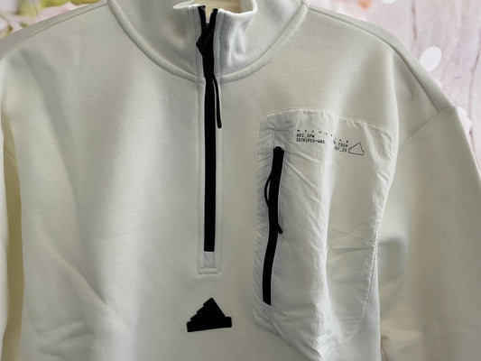 Men’s adidas city escape fleece top in white size XS new with tags