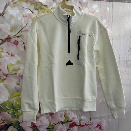 Men’s adidas city escape fleece top in white size XS new with tags