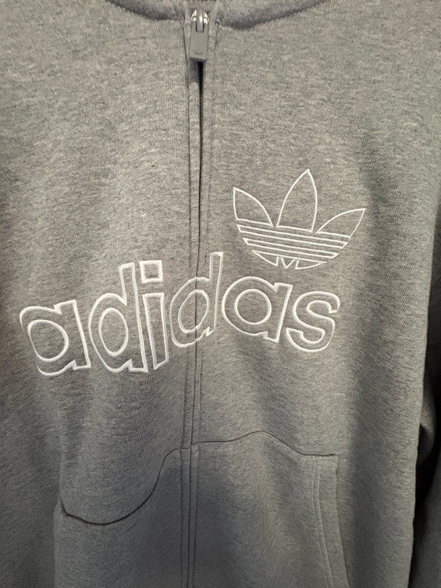 Adults adidas Grey script hoodie size XL 0045