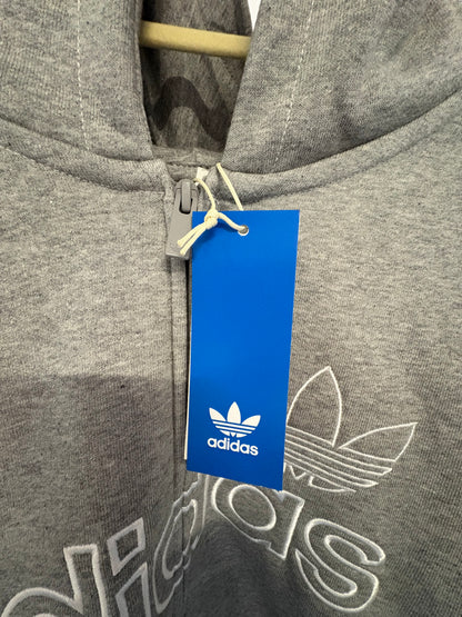 Adults adidas Grey script hoodie size XL 0045